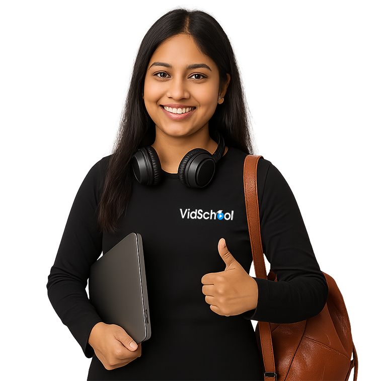 Vidschool female model front page